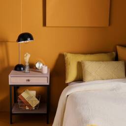 Signature Oak & Metal Bedside Table - GILLES in Light Brown - thumbnail 2