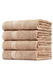 CityComfort Pack Of 4 Towels in Brown