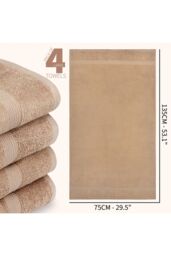 CityComfort Pack Of 4 Towels in Brown - thumbnail 6
