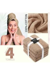 CityComfort Pack Of 4 Towels in Brown - thumbnail 3