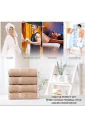 CityComfort Pack Of 4 Towels in Brown - thumbnail 5