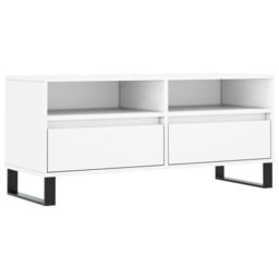 Berkfield Home TV Cabinet White 100x34.5x44.5 cm Engineered Wood - thumbnail 2