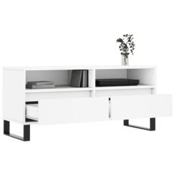 Berkfield Home TV Cabinet White 100x34.5x44.5 cm Engineered Wood - thumbnail 4