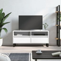 Berkfield Home TV Cabinet White 100x34.5x44.5 cm Engineered Wood - thumbnail 1