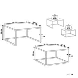 Wyld and Coco Nest of 2 White Marble-Top Coffee Tables Silver Frame - thumbnail 4