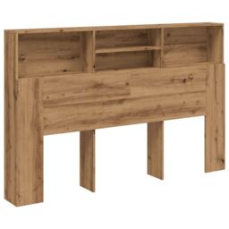 Berkfield Home Headboard Cabinet Artisan Oak 180x19x103.5 cm Engineered Wood in Brown - thumbnail 2