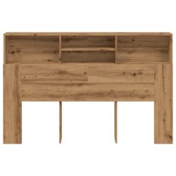 Berkfield Home Headboard Cabinet Artisan Oak 180x19x103.5 cm Engineered Wood in Brown - thumbnail 4