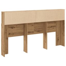 Berkfield Home Headboard Cabinet Artisan Oak 180x19x103.5 cm Engineered Wood in Brown - thumbnail 6