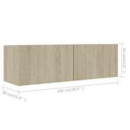 Berkfield Home 8 Piece TV Cabinet Set Sonoma Oak Engineered Wood in Brown - thumbnail 9