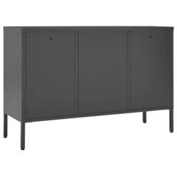 Berkfield Home Sideboard Anthracite 105x35x70 cm Steel & Tempered Glass in Charcoal - Size: 105 x 35 x 70 cm - thumbnail 5