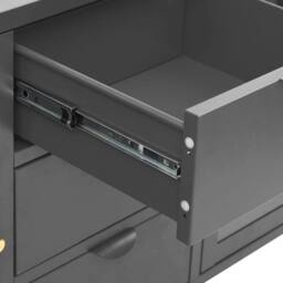 Berkfield Home Sideboard Anthracite 105x35x70 cm Steel & Tempered Glass in Charcoal - Size: 105 x 35 x 70 cm - thumbnail 7