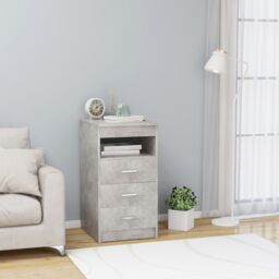 Berkfield Home Drawer Cabinet Concrete Grey 40x50x76 cm Engineered Wood - Size: 40 x 50 x 76 cm - thumbnail 1