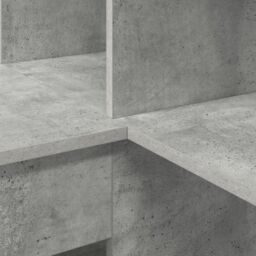 Berkfield Home Corner Desk with Shelf with Storage Concrete grey 101.5 x 149.5 x 149.5 cm - thumbnail 8