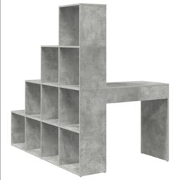 Berkfield Home Corner Desk with Shelf with Storage Concrete grey 101.5 x 149.5 x 149.5 cm - thumbnail 6
