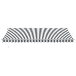 Berkfield Home Manual Retractable Awning with LED Anthracite&White 500x350 cm in Black - thumbnail 4