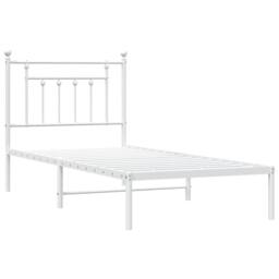Berkfield Home Metal Bed Frame with Headboard White 80x200 cm - thumbnail 3