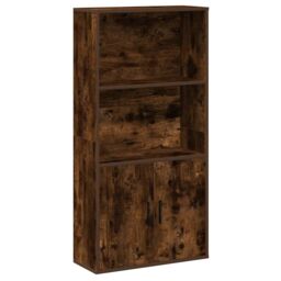 Berkfield Home Bookcase Smoked Oak 60x24x120 cm Engineered Wood in Brown - Size: 60 x 24 x 120 cm - thumbnail 2