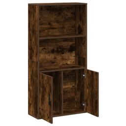 Berkfield Home Bookcase Smoked Oak 60x24x120 cm Engineered Wood in Brown - Size: 60 x 24 x 120 cm - thumbnail 7