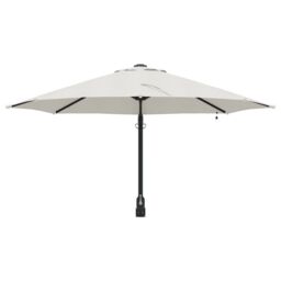Berkfield Home Wall-mounted Garden Parasol with LEDs Sand 248 cm in Beige - thumbnail 3