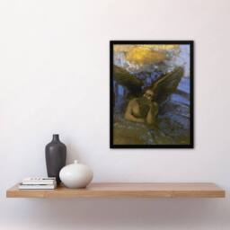Artery8 Odilon Redon Framed Wall Art Print Old Angel Winged Sphinx Painting - Size: A4 - thumbnail 2