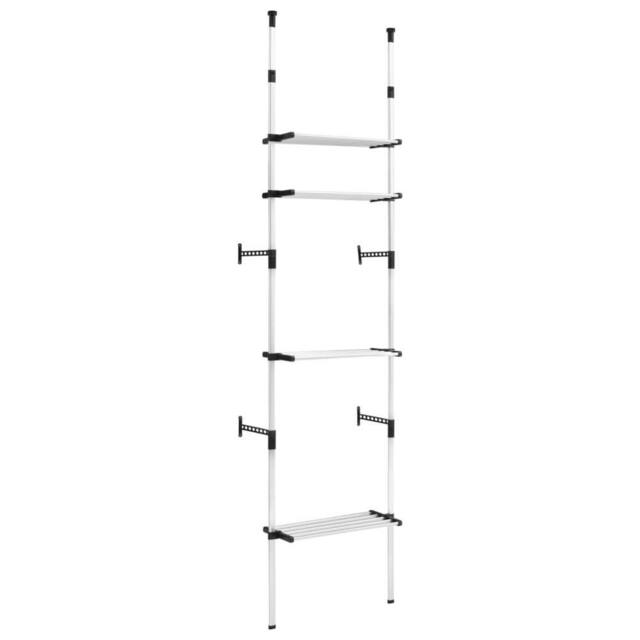 Berkfield Home Telescopic Wardrobe System with Shelves Aluminium in Silver - image 1