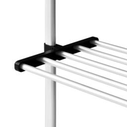 Berkfield Home Telescopic Wardrobe System with Shelves Aluminium in Silver - thumbnail 6