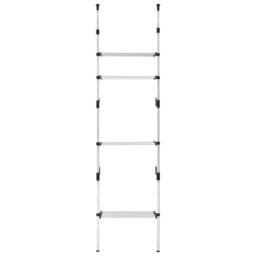 Berkfield Home Telescopic Wardrobe System with Shelves Aluminium in Silver - thumbnail 5