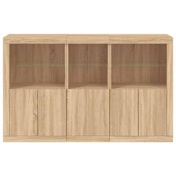 Berkfield Home Sideboard with LED Lights Sonoma Oak 162x37x100 cm in Brown - Size: 162 x 37 x 100 cm - thumbnail 6