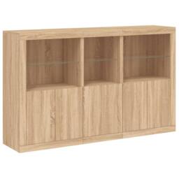 Berkfield Home Sideboard with LED Lights Sonoma Oak 162x37x100 cm in Brown - Size: 162 x 37 x 100 cm - thumbnail 1