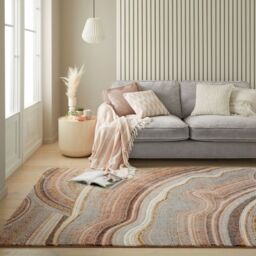 The Rug Shop UK Blush Grey Abstract Jute Backing Easy to Clean Stain-Resistant Rug - Size: 200 cm x 290 cm - thumbnail 1
