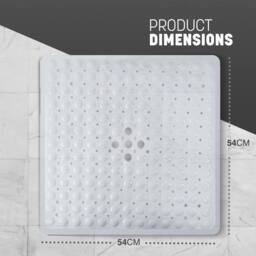 Keplin Non-Slip Shower Mat, For Shower Runner & Bathroom Tub, Square, 54x54cm in Clear - Size: 600mm - thumbnail 2