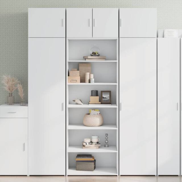 Berkfield Home Highboard White 70x41x185 cm Engineered Wood - Size: 70 x 41 x 185 cm - image 1