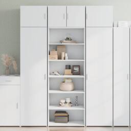 Berkfield Home Highboard White 70x41x185 cm Engineered Wood - Size: 70 x 41 x 185 cm - thumbnail 1