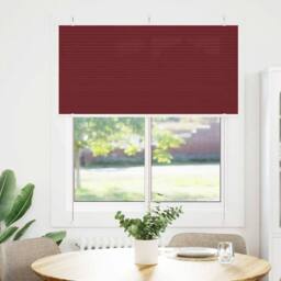Berkfield Home Pleated Blind Bordeaux Red 120x150 cm Fabric Width 119.4 cm Polyester