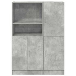 Berkfield Home 2 Piece Kitchen Cabinet Set Concrete Grey Engineered Wood - thumbnail 5