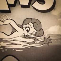 Jaws Cartoon-style A3 Limited Edition & Numbered Art Print in Grey - thumbnail 2