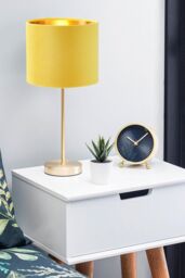 BHS Lighting Velvet Table Lamp in Yellow - thumbnail 4