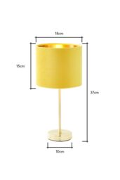 BHS Lighting Velvet Table Lamp in Yellow - thumbnail 5