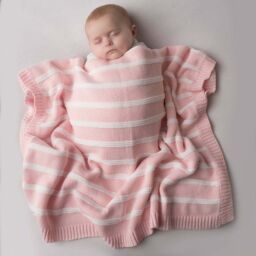 Ziggle Women's Pink & White Stripes Baby Blanket - thumbnail 3