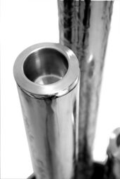 Primrose Stainless Steel 'Fire & Water' Feature Three Polished Tubes 135cm in Metallic Silver - thumbnail 5