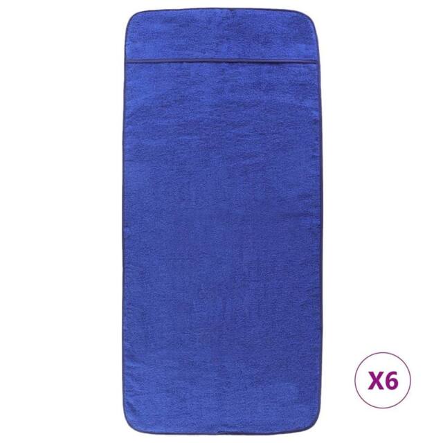 Berkfield Home Soft Beach Towels 6 pcs Royal Blue 60x135 cm Fabric 400 GSM - image 1