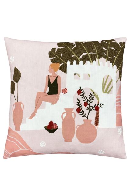 Furn Nalani Abstract Moroccan Courtyard Printed Cushion in Beige - Size: 50 cm x 50 cm - image 1