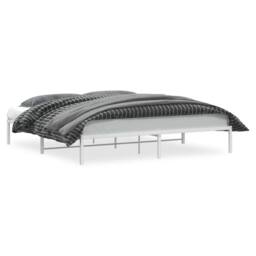 Berkfield Home Metal Bed Frame without Mattress White 200x200cm - Size: 200x200 cm - thumbnail 2