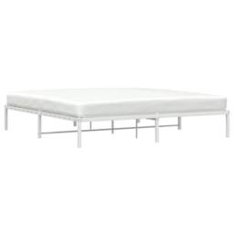 Berkfield Home Metal Bed Frame without Mattress White 200x200cm - Size: 200x200 cm - thumbnail 3
