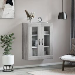 Berkfield Home Wall Mounted Cabinet Grey Sonoma 69.5x34x90 cm Engineered Wood - thumbnail 3