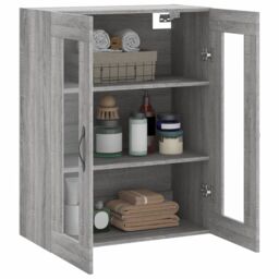 Berkfield Home Wall Mounted Cabinet Grey Sonoma 69.5x34x90 cm Engineered Wood - thumbnail 5
