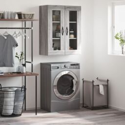 Berkfield Home Wall Mounted Cabinet Grey Sonoma 69.5x34x90 cm Engineered Wood - thumbnail 1