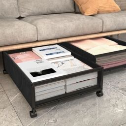 H&O Direct Under Bed Storage Containers with Wheels in Black - thumbnail 3