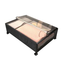 H&O Direct Under Bed Storage Containers with Wheels in Black - thumbnail 4
