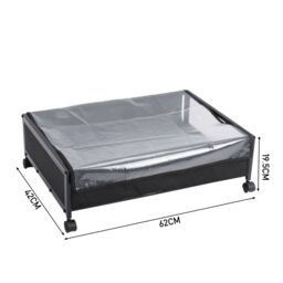 H&O Direct Under Bed Storage Containers with Wheels in Black - thumbnail 7